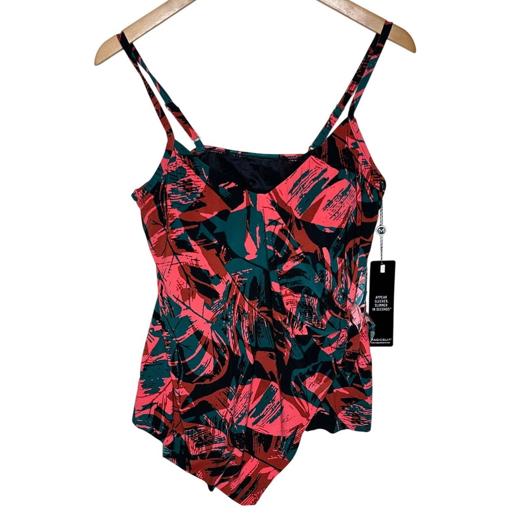 NWT Magicsuit Women's Floral Print Tankini Top size 10 Red/Green